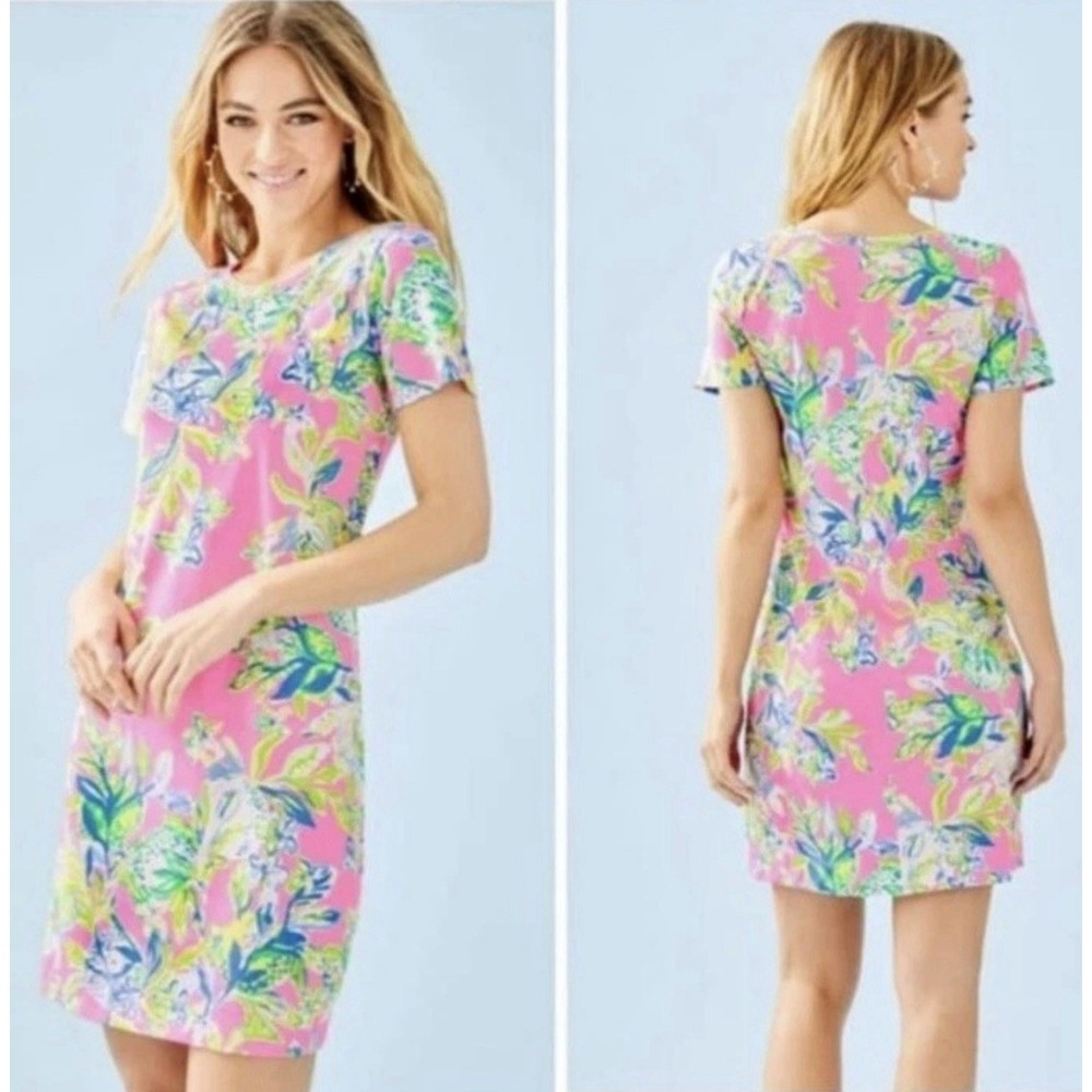 Lilly Pulitzer Declan Dress S Short Sleeve Pink Mini Beach Preppy Resort Floral